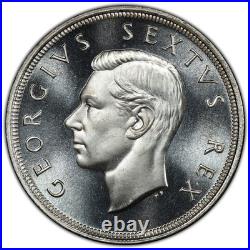 South Africa, 1950 George VI 5 Shillings, PCGS PL 65. Crown. 1,200 Mintage