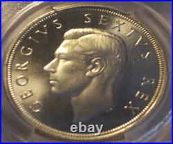South Africa, 1950 George VI 5 Shillings, PCGS PL 65. Crown. 1,200 Mintage
