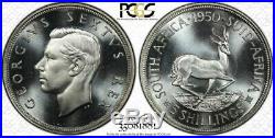 South Africa, 1950 George VI Five Shillings, 5 Shillings, Crown. PCGS Proof 66