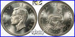 South Africa, 1951 George VI Five Shillings, 5 Shillings. PCGS PL 66. Crown