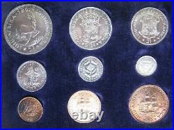 South Africa 1951 George VI short 9 coin set 1/4 Penny Crown 6 silver coins