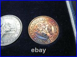 South Africa 1951 George VI short 9 coin set 1/4 Penny Crown 6 silver coins