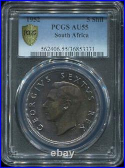 South Africa 1952 5 shillings Apartheid George VI PCGS AU55