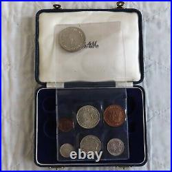 South Africa 1952 Kgvi 7 Coin Proof Year Set With Silver Sam Long Set Box