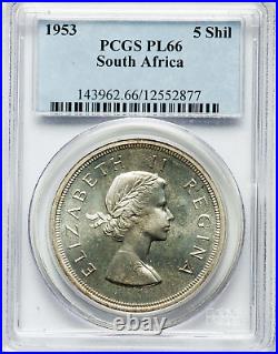 South Africa 1953 5S 5 Shilling QE2 PCGS Proof-Like 66