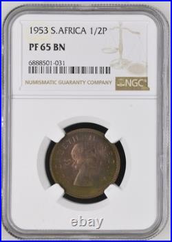 South Africa 1953 9 coin Proof Set 1/4p to Silver 5S NGC Graded Proof