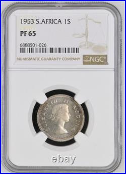 South Africa 1953 9 coin Proof Set 1/4p to Silver 5S NGC Graded Proof