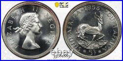 South Africa, 1953 Elizabeth II Five Shillings, 5 Shillings. PCGS PL 66