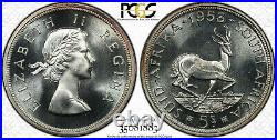 South Africa, 1953 Elizabeth II Five Shillings, 5 Shillings. PCGS PL 66