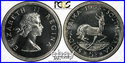 South Africa, 1953 Elizabeth II Five Shillings, 5 Shillings. PCGS PR 66. Crown