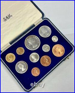 South Africa 1954 11 Coin Proof Set With Gold Original Box SA#28