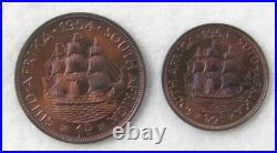 South Africa 1954 7 Coin Partial Proof Set Beautiful Toning