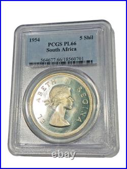 South Africa 1954 Elizabeth II Five (5) Shillings PCGS PL66