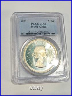 South Africa 1954 Elizabeth II Five (5) Shillings PCGS PL66