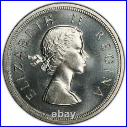 South Africa, 1954 Elizabeth II Five Shillings, 5 Shillings. PCGS PL 66. Crown