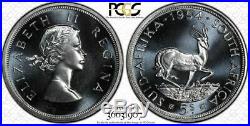 South Africa, 1954 Elizabeth II Five Shillings, 5 Shillings. PCGS PR 67. Crown
