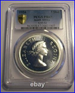 South Africa, 1954 Elizabeth II Five Shillings, 5 Shillings. PCGS PR 67. Crown