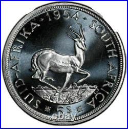 South Africa, 1954 Elizabeth II Five Shillings, 5 Shillings. PCGS PR 67. Crown