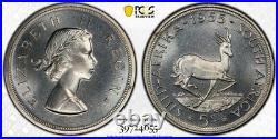 South Africa, 1955 Elizabeth II Five Shillings, 5 Shillings PCGS PL 66 Crown
