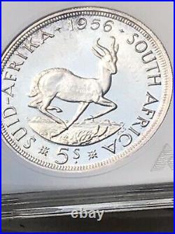 South Africa 1956 5 Shilling Silver Crown ANACS PF67 PROOF KM#52