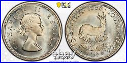 South Africa, 1956 Elizabeth II Five Shillings, 5 Shillings. PCGS PL 66