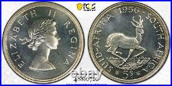 South Africa, 1956 Elizabeth II Five Shillings, 5 Shillings. PCGS PR 64