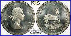 South Africa, 1957 Elizabeth II Five Shillings, 5 Shillings. PCGS PL 66. Crown