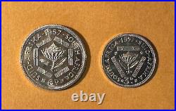 South Africa 1957 Proof Threepence And Sixpence Silver Coins, Lot Of (2)