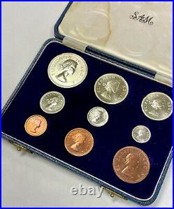 South Africa 1958 9 Coin Proof Set Very Heavy Die Polishing With Box SA#20