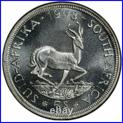 South Africa, 1958 Elizabeth II Five Shillings, 5 Shillings PCGS PL 66 Crown