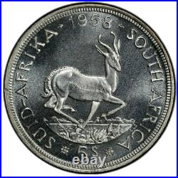South Africa, 1958 Elizabeth II Five Shillings, 5 Shillings PCGS PL 66 Crown