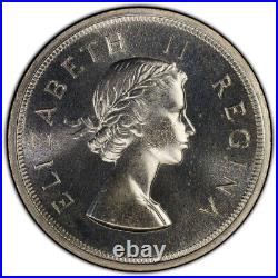 South Africa, 1959 Elizabeth II 5 Shillings PCGS PL 65. 2,200 Mintage