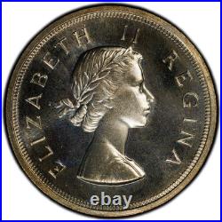 South Africa, 1959 Elizabeth II 5 Shillings PCGS PL 66. 2,200 Mintage