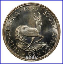 South Africa, 1959 Elizabeth II 5 Shillings PCGS PL 66. 2,200 Mintage