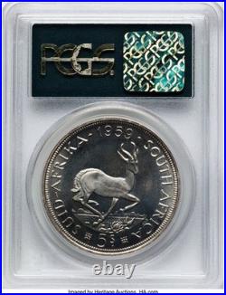 South Africa, 1959 Elizabeth II 5 Shillings PCGS PL 66. 2,200 Mintage