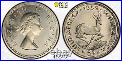 South Africa, 1959 Elizabeth II Five Shillings, 5 Shillings. PCGS PL 65