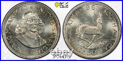 South Africa 1961 Silver 50 Cents KM-62 PCGS PL-66