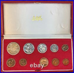 South Africa 1974 10 Coin Proof Set Gold and Silver Rand Mint Box 0.352 OZ