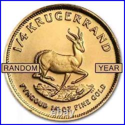 South Africa 1/4 oz Gold Krugerrand (Random Year) 14k Yellow Gold Plated
