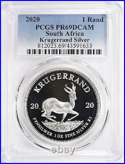 South Africa 1 oz Silver Krugerrand 2020 PCGS PR69 DCAM. Scarce Low Pop 27/3