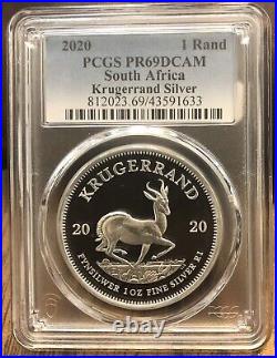 South Africa 1 oz Silver Krugerrand 2020 PCGS PR69 DCAM. Scarce Low Pop 27/3
