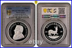 South Africa 1 oz silver proof krugerrand 2020 pcgs pr69dcam