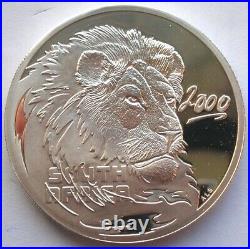 South Africa 2000 Lion 20 Cents 1oz Silver Coin, Proof
