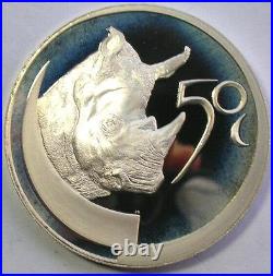 South Africa 2003 African Rhinoceros 2.27oz Silver Coin, Proof