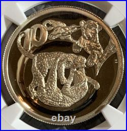 South Africa 2004 Leopard 10 Cents 1/2oz Silver Coin NGC PF69 ULCA