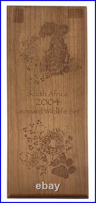 South Africa 2004 Leopard Wildlife 5 Coin Proof Set Box COA Special Edition #218