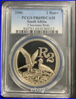 South Africa 2006 2 Rand / Secretary Birds / Km374 / PCGS PR69DCAM/ Outstanding