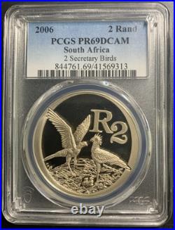 South Africa 2006 2 Rand / Secretary Birds / Km374 / PCGS PR69DCAM/ Outstanding