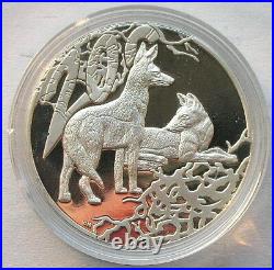 South Africa 2006 Black Backed Jackal 20 Cents 1oz Silver Coin, Proof