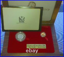 South Africa 2006 Commemorative Gold + Silver Set Otto Shultz in Wooden Box